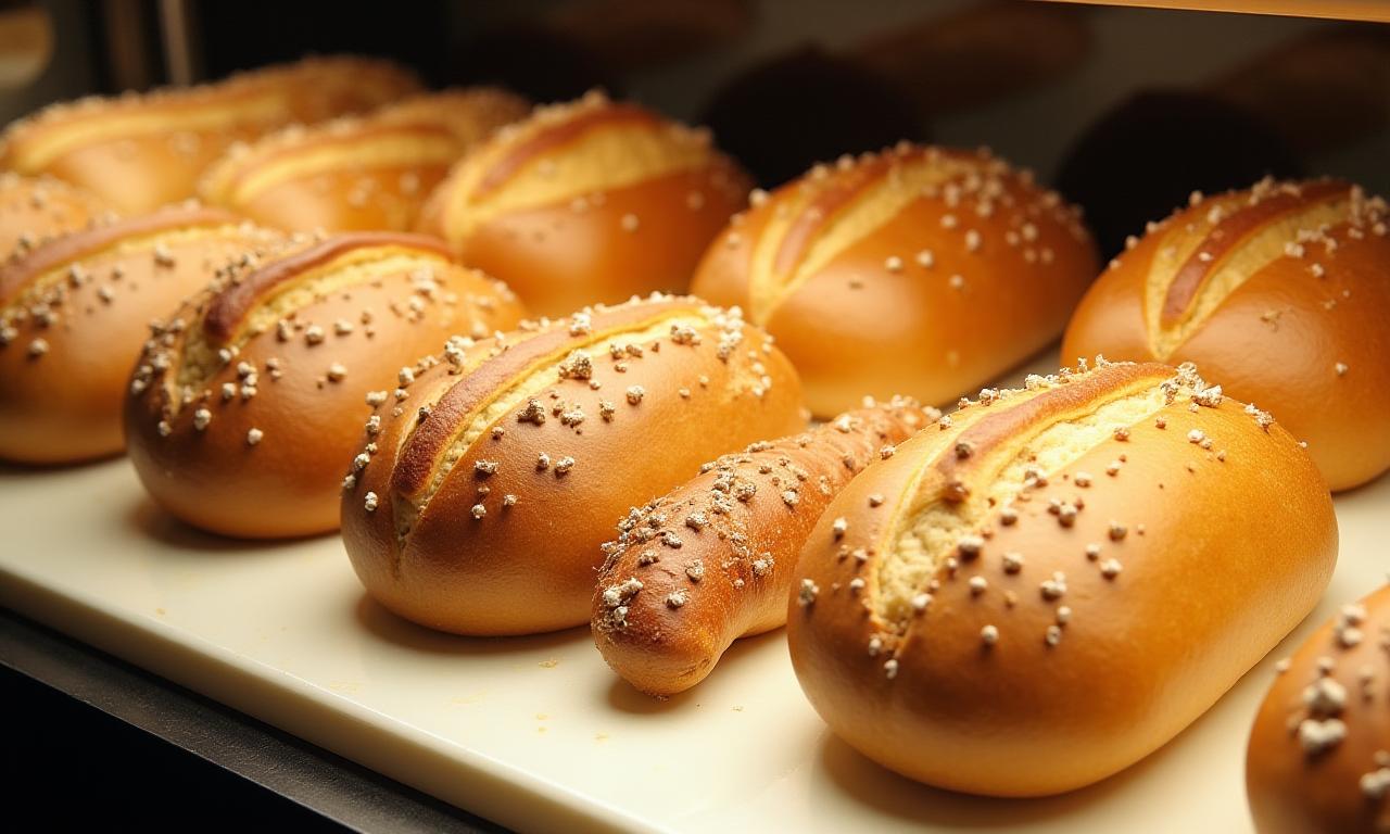 美しく陳列されたパンのショーケース